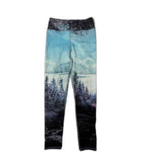 Pretty Forest Trees and Mountains Athletic Leggings Women's Small yoga